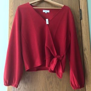 Madewell Texture & Thread crepe wrap top XL
